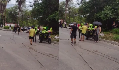 Bloqueo en la tarde de este miércoles en el barrio Campo Alegre. 