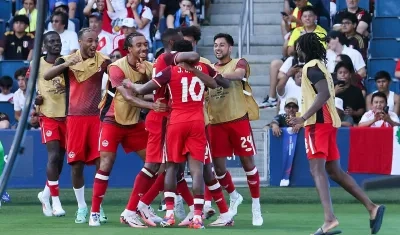 Celebración de la selección de Canadá. 