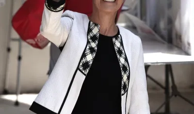 Claudia Sheinbaum, al momento de votar