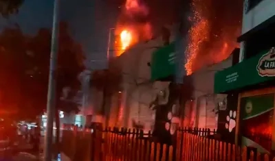 Incendio en el norte de Barranquilla. 