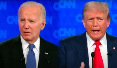 Joe Biden y Donald Trump en el debate presidencial. 