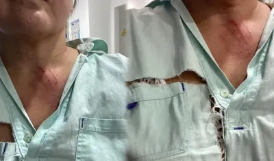 Así quedó la médica después de la agresión.