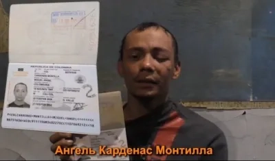 El colombiano Miguel Ángel Cárdenas Montilla en el video que publicó el ejército ruso