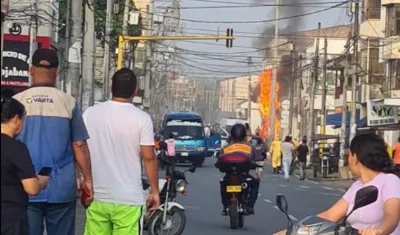 Momentos después de la explosión en Jamundí.