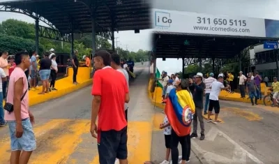 Protesta en el peaje de Sabanagrande. 