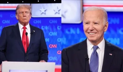Trump y Biden en el debate presidencial. 