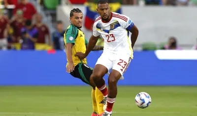 Aspecto del partido entre Venezuela y Jamaica. 