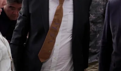 El fundador de WikiLeaks, Julián Assange, a su llegada a la Corte de las Islas Marianas del Norte