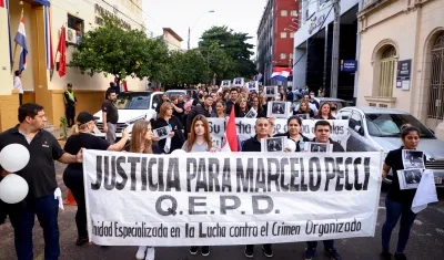 Marcha homenaje al exfiscal antimafia Marcelo Pecci