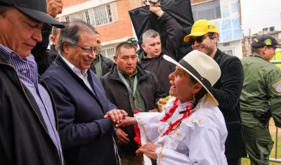  El Presidente Gustavo Petro durante el lanzamiento del programa de Puntos de Abastecimiento Solidario en Soacha.