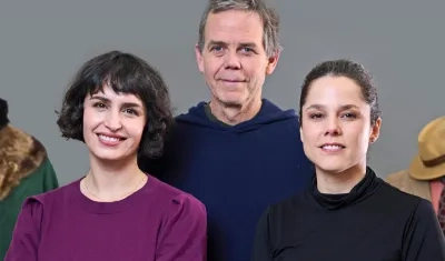 La actriz chilena Fernanda Urrejola, el director Andrés Wood y la guionista Francisca Alegría.
