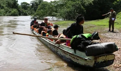 Grupo de migrantes en Panamá.