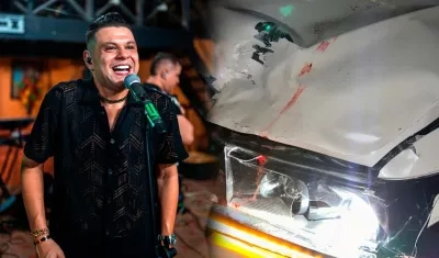 El artista iba acompañado de su acordeonero Manuel Julián Martínez y el mánager de la agrupación musical. 