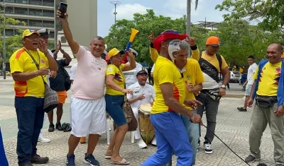 Ambiente 'tricolor' en el Centro de Barranquilla.
