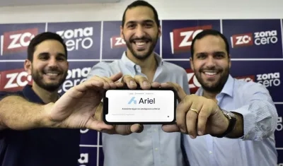 Alberto Reales, el gerente Juan Díaz y Andrés Díaz Arana.