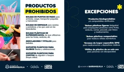 El Distrito de Barranquilla invita a la comunidad a reducir el uso de plásticos. 