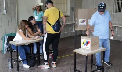 Puesto de votación en Venezuela. 