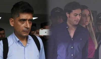 El fiscal Mario Burgos y Nicolás Petro, junto a su pareja Laura Ojeda.