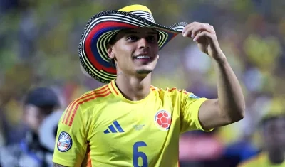 Richard Ríos luego de clasificar a la final. 