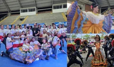 Integrantes de la agrupación en el Festival Nacional de San Pedro, en Espinal (Tolima). 