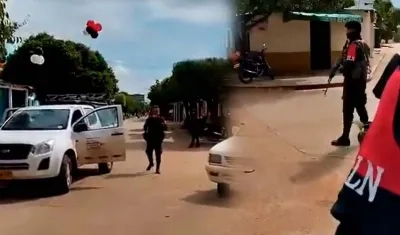 Los guerrilleros en la zona urbana de Pelaya. 