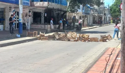 El bloqueo en la vía.