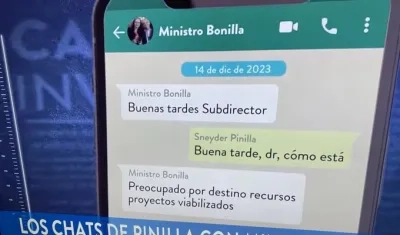 Los chats entre Sneyder Pinilla y el Ministro de Hacienda. 