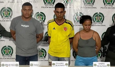 Los tres presuntos integrantes de 'Los Costeños' capturados. 