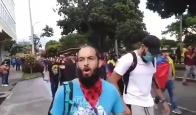 Lucas Villa durante protestas del 2021 en Colombia.