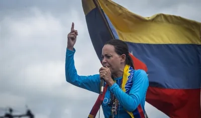 María Corina en campaña.