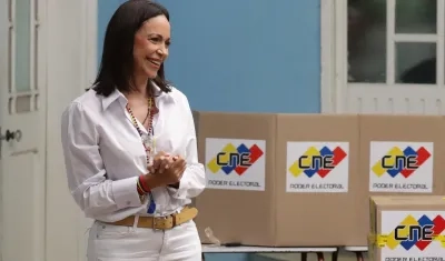 María Machado ejerció su derecho al voto en Caracas.