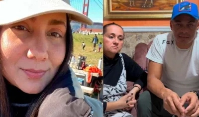 María Paula Peña Contreras y sus padres.