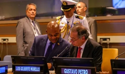El canciller Luis Gilberto Murillo y el Presidente Gustavo Petro.