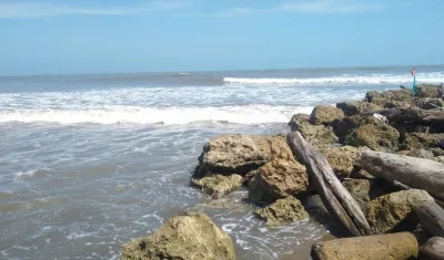 Aspecto de una de las playas de Puerto Colombia. 