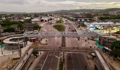 El puente instalado.