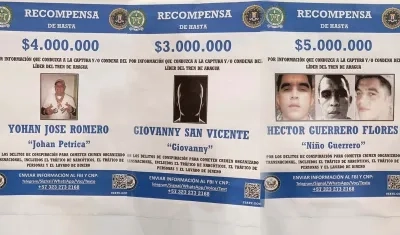 Los carteles de búsqueda de los líderes del 'Tren de Aragua'. 