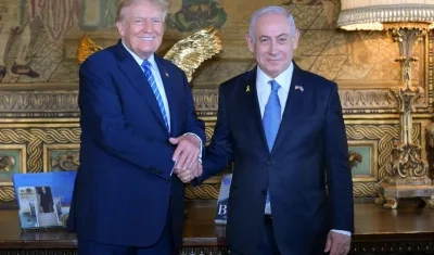 Donald Trump reunido con el primer ministro israelí.