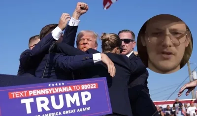 Donald Trump tras el ataque y el presunto francotirador.