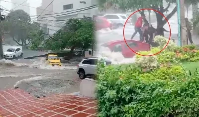 Imágenes de los vehículos y los rescatados.