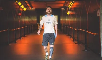 Messi en el entrenamiento.