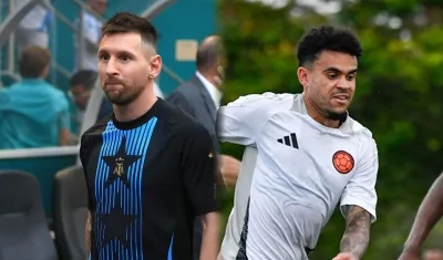 Leonel Messi y Luis Díaz.