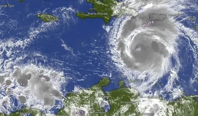 El huracán Beryl se encuentra ubicado en esta zona del Mar Caribe en la mañana de este martes. 