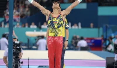 El colombiano Ángel Barajas durante su participación en el Bercy Arena.