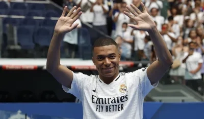 Kylian Mbappé en su presentación como nuevo jugador del Real Madrid.