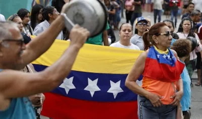 Protestantes en Caracas.