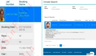 Registro que hicieron las autoridades de Miami a Ramón Jesurun y a su hijo. 