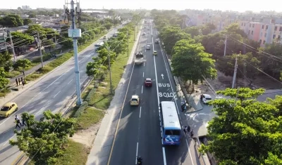 Panorámica del Carril Bus que será habilitado en la Circunvalar.