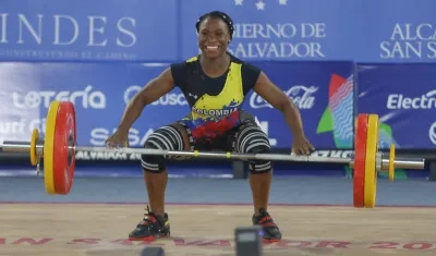 La pesista Yenny Álvarez es una de las esperanzas de medalla de Colombia.