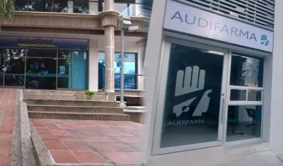 Fachadas de Salud Total y Audifarma