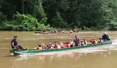 Migrantes en el Darién.